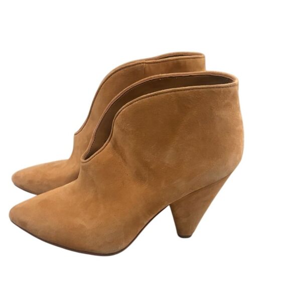 Vince Camuto Ankle Booties Womens Suede Size 7.5  38 Tan - Picture 1 of 6